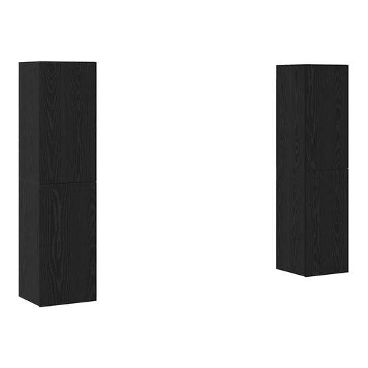 4 Piece TV Cabinet Set 30.5x30x60 cm Engineered Wood Black oak
