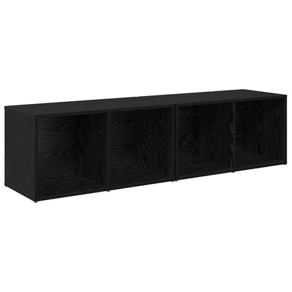 vidaXL TV Cabinet Set 2 pcs Black Oak Engineered Wood 2