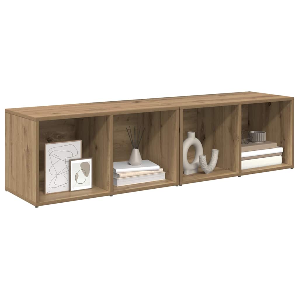 vidaXL TV Cabinet Set 2 pcs Artisan Oak Engineered Wood 3