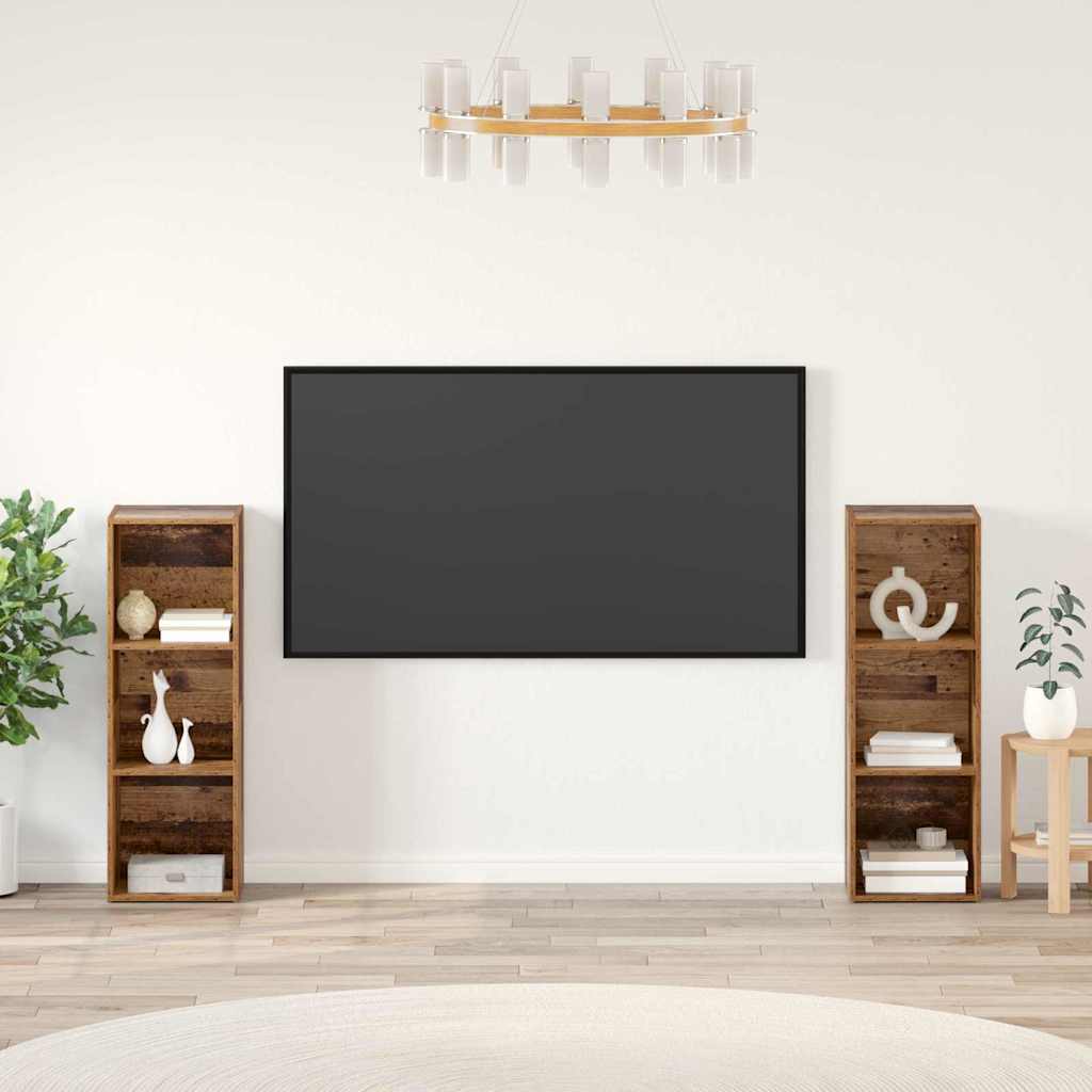 2 Piece TV Cabinet Set 107x35x37 cm Engineered Wood Old wood