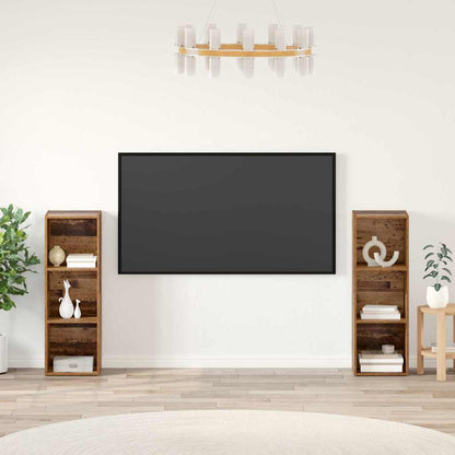 2 Piece TV Cabinet Set 107x35x37 cm Engineered Wood Old wood