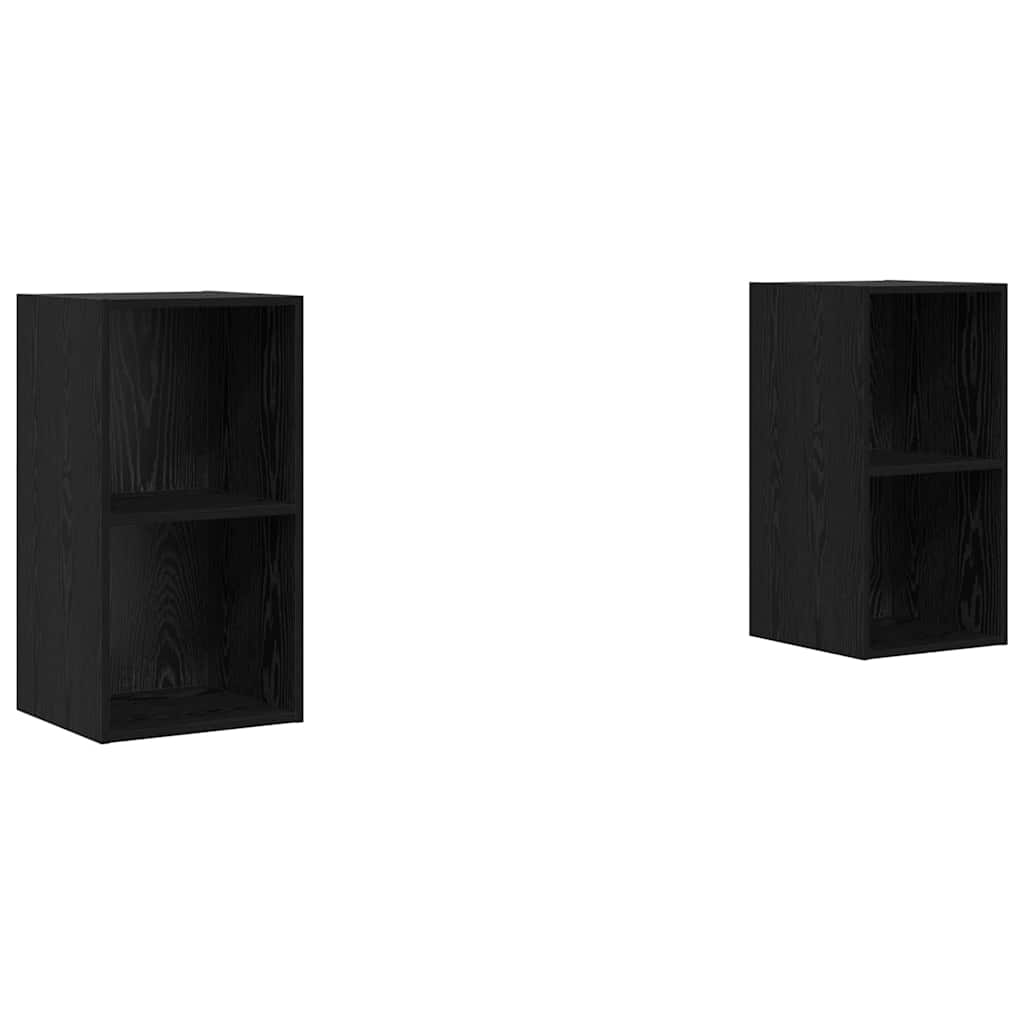 vidaXL TV Cabinet Set 2 pcs Black Oak Engineered Wood 2
