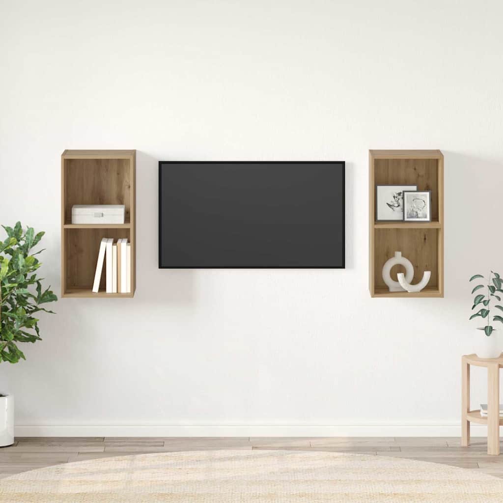 vidaXL TV Cabinet Set 2 pcs Artisan Oak Engineered Wood 1