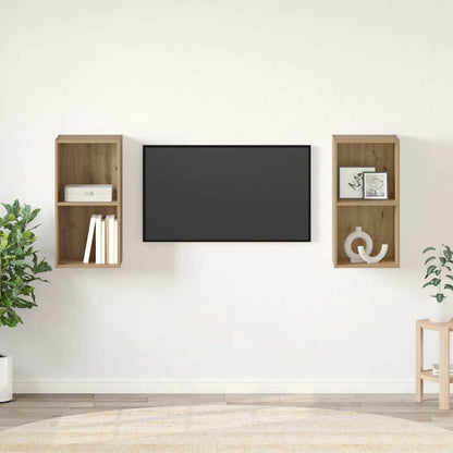 vidaXL TV Cabinet Set 2 pcs Artisan Oak Engineered Wood 1