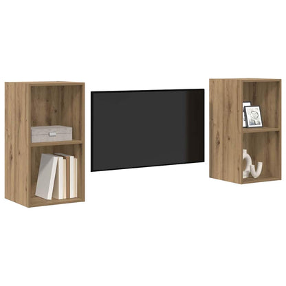 vidaXL TV Cabinet Set 2 pcs Artisan Oak Engineered Wood 3