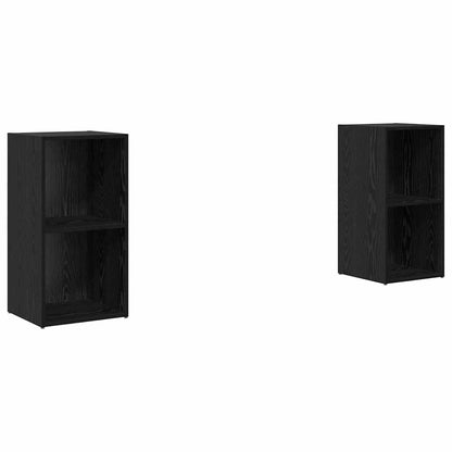vidaXL TV Cabinet Set 2 pcs Black Oak Engineered Wood 2