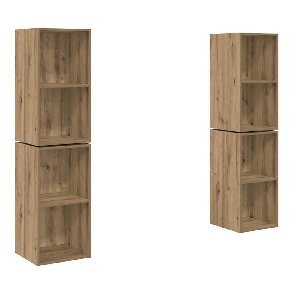 4 Piece Wall-mounted TV Cabinet Set Engineered Wood Artisan oak