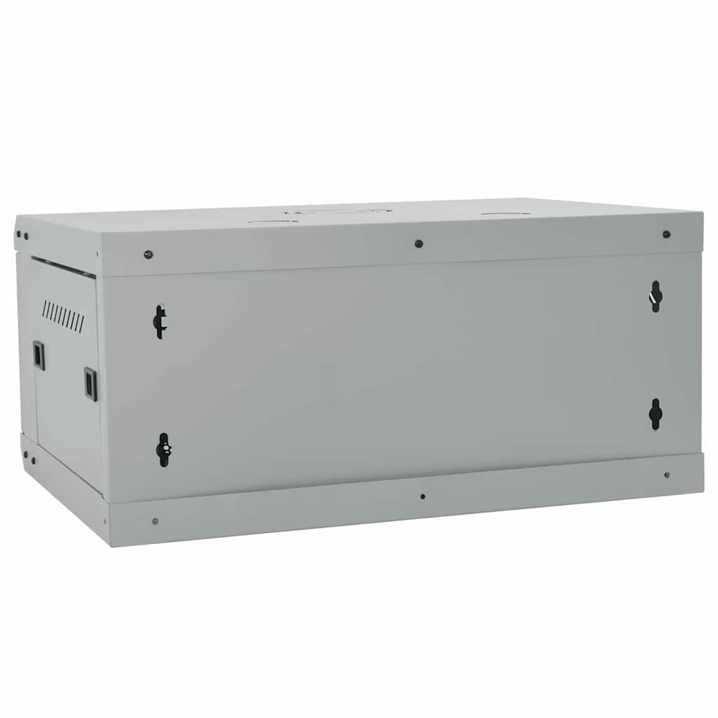 vidaXL Network Cabinet with Storage Grey 60 x 45 x 28 cm Steel 5
