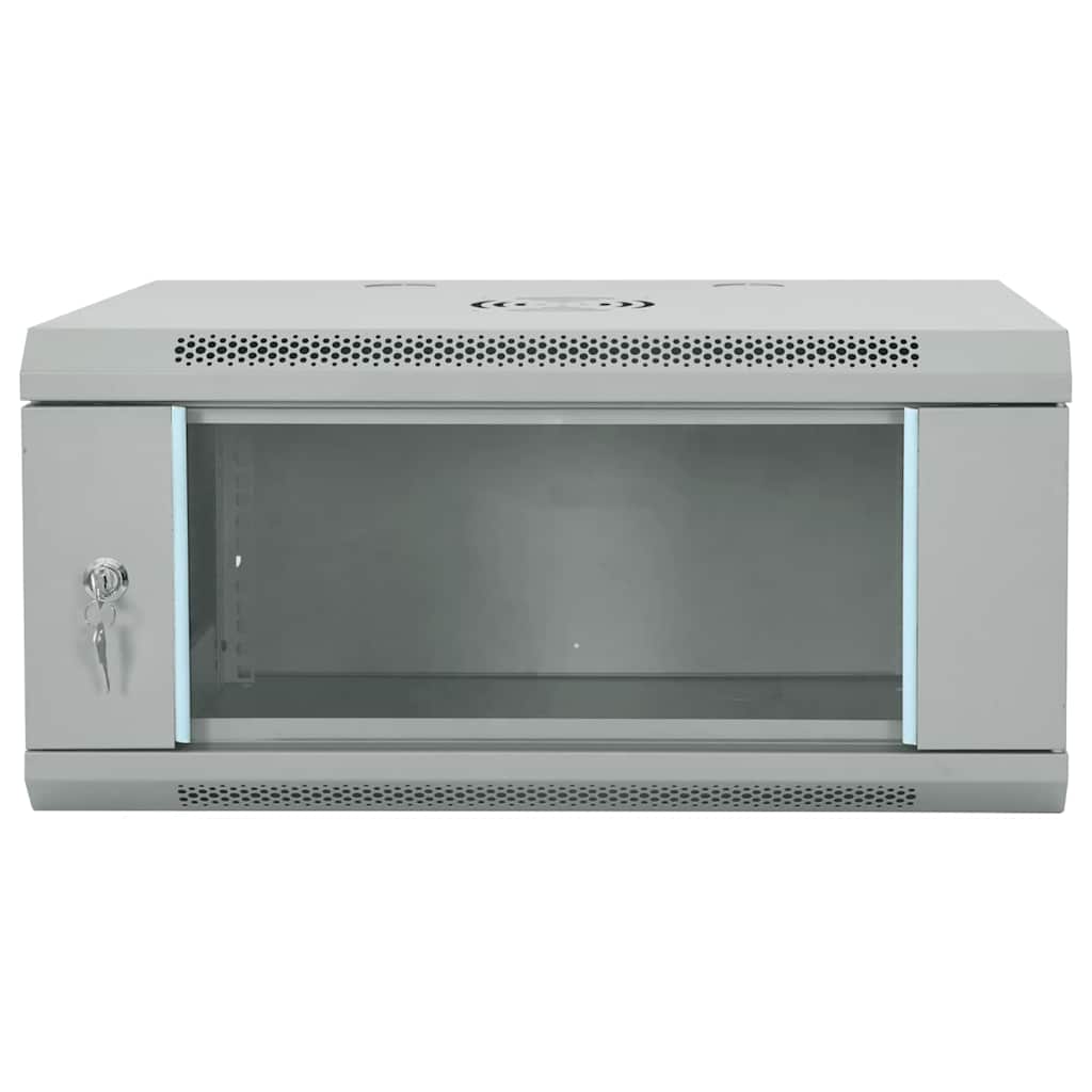 vidaXL Network Cabinet with Storage Grey 60 x 45 x 28 cm Steel 3