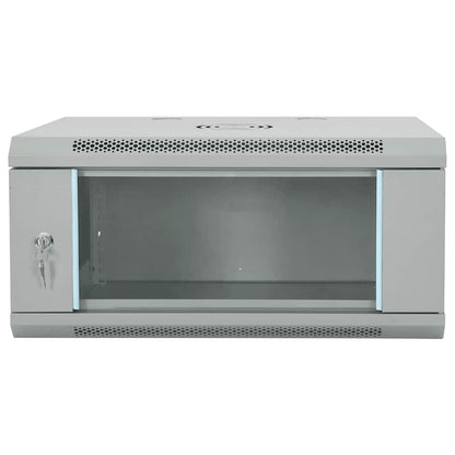 vidaXL Network Cabinet with Storage Grey 60 x 45 x 28 cm Steel 3