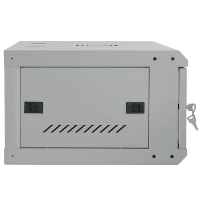 vidaXL Network Cabinet with Storage Grey 60 x 45 x 28 cm Steel 4