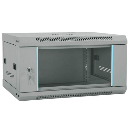 vidaXL Network Cabinet with Storage Grey 60 x 45 x 35 cm Steel 1