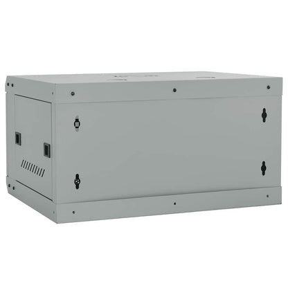 vidaXL Network Cabinet with Storage Grey 60 x 45 x 35 cm Steel 5