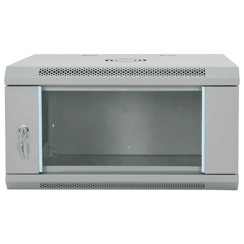 vidaXL Network Cabinet with Storage Grey 60 x 45 x 35 cm Steel 3