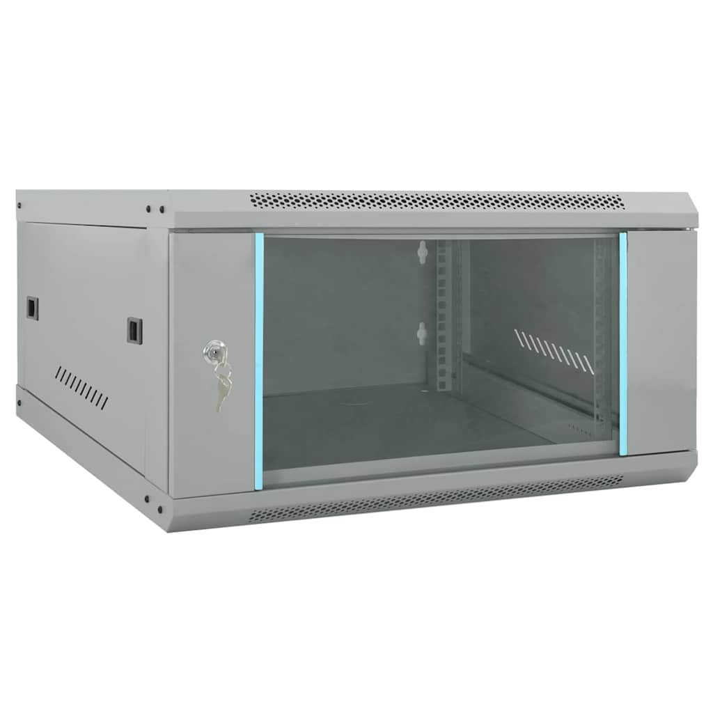 vidaXL Network Cabinet with Storage Grey 60 x 60 x 35 cm Steel 1