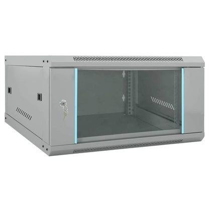 vidaXL Network Cabinet with Storage Grey 60 x 60 x 35 cm Steel 1