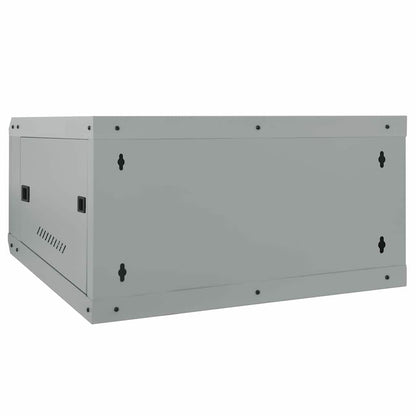 vidaXL Network Cabinet with Storage Grey 60 x 60 x 35 cm Steel 5
