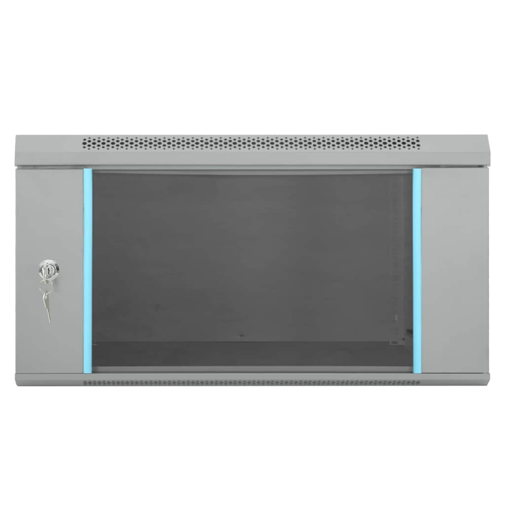 vidaXL Network Cabinet with Storage Grey 60 x 60 x 35 cm Steel 3