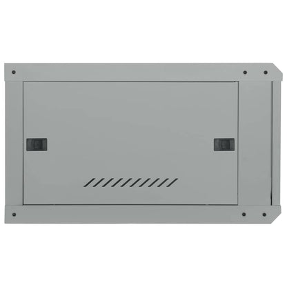 vidaXL Network Cabinet with Storage Grey 60 x 60 x 35 cm Steel 4