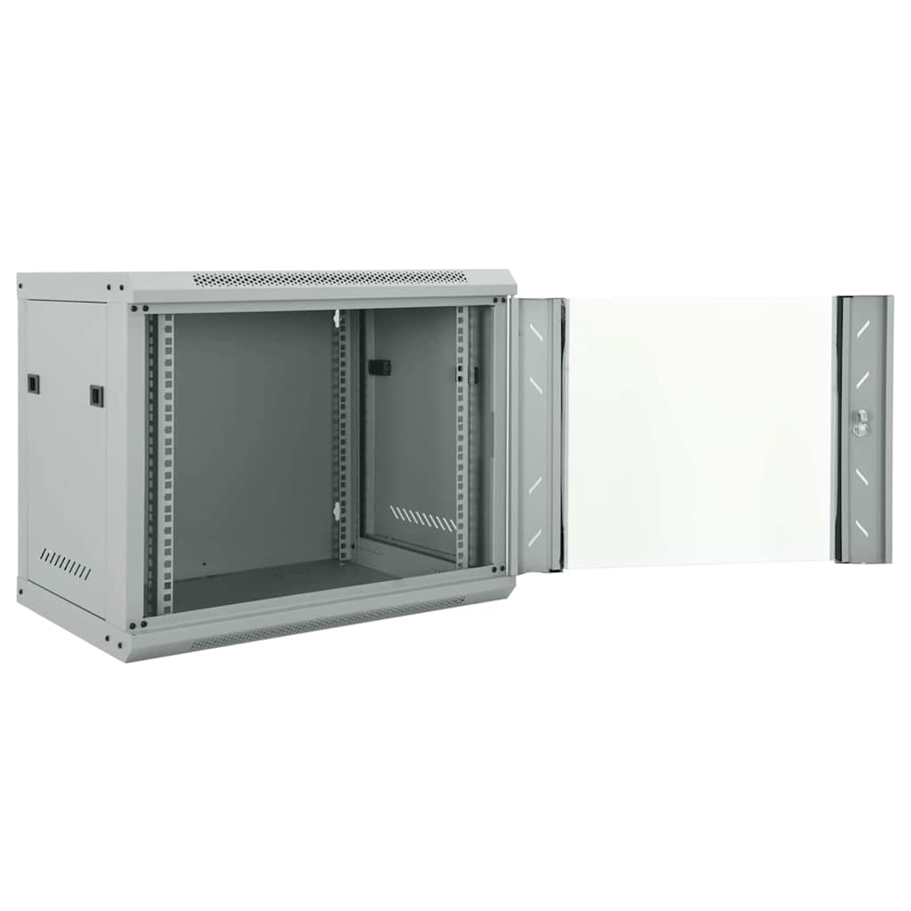 Network Cabinet with Storage Steel Grey 60 cm 50 cm 45 cm