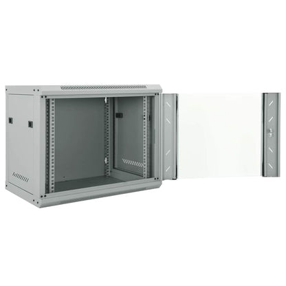 Network Cabinet with Storage Steel Grey 60 cm 50 cm 45 cm