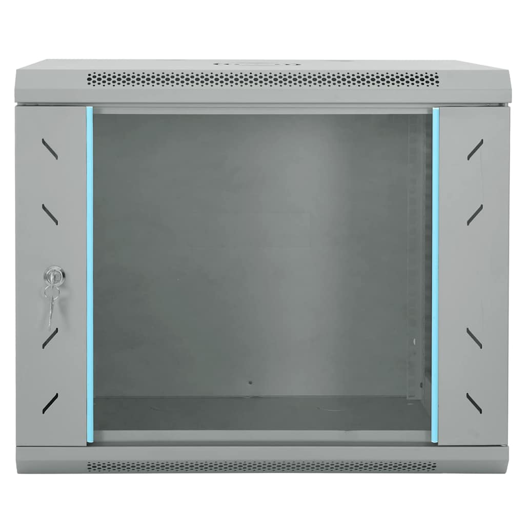 Network Cabinet with Storage Steel Grey 60 cm 50 cm 45 cm