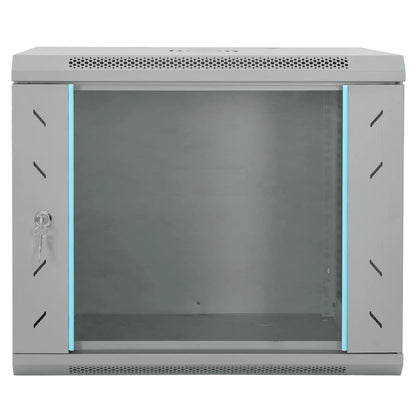 Network Cabinet with Storage Steel Grey 60 cm 50 cm 45 cm