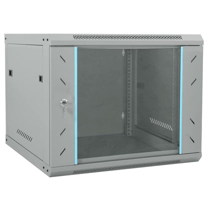 vidaXL Network Cabinet with Storage Steel Grey