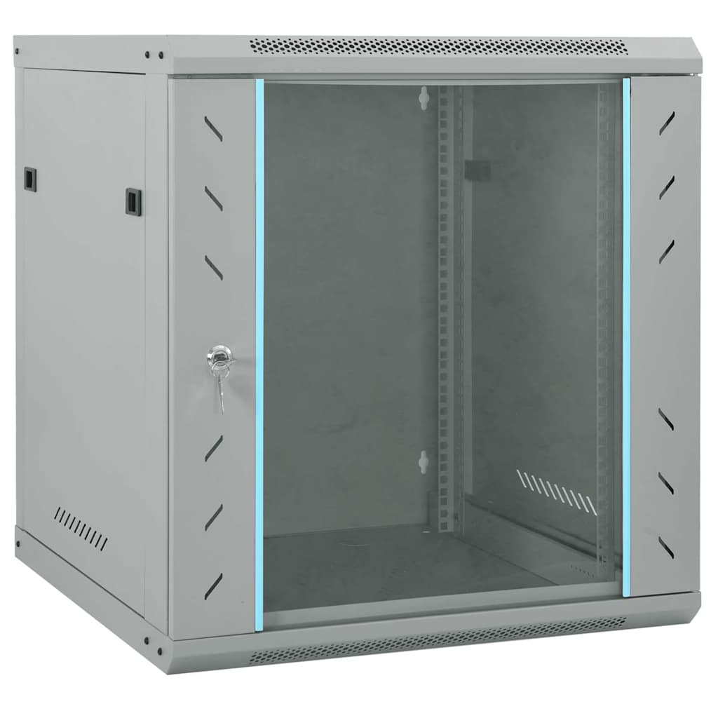 vidaXL Network Cabinet with Storage Steel Grey