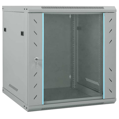 vidaXL Network Cabinet with Storage Steel Grey