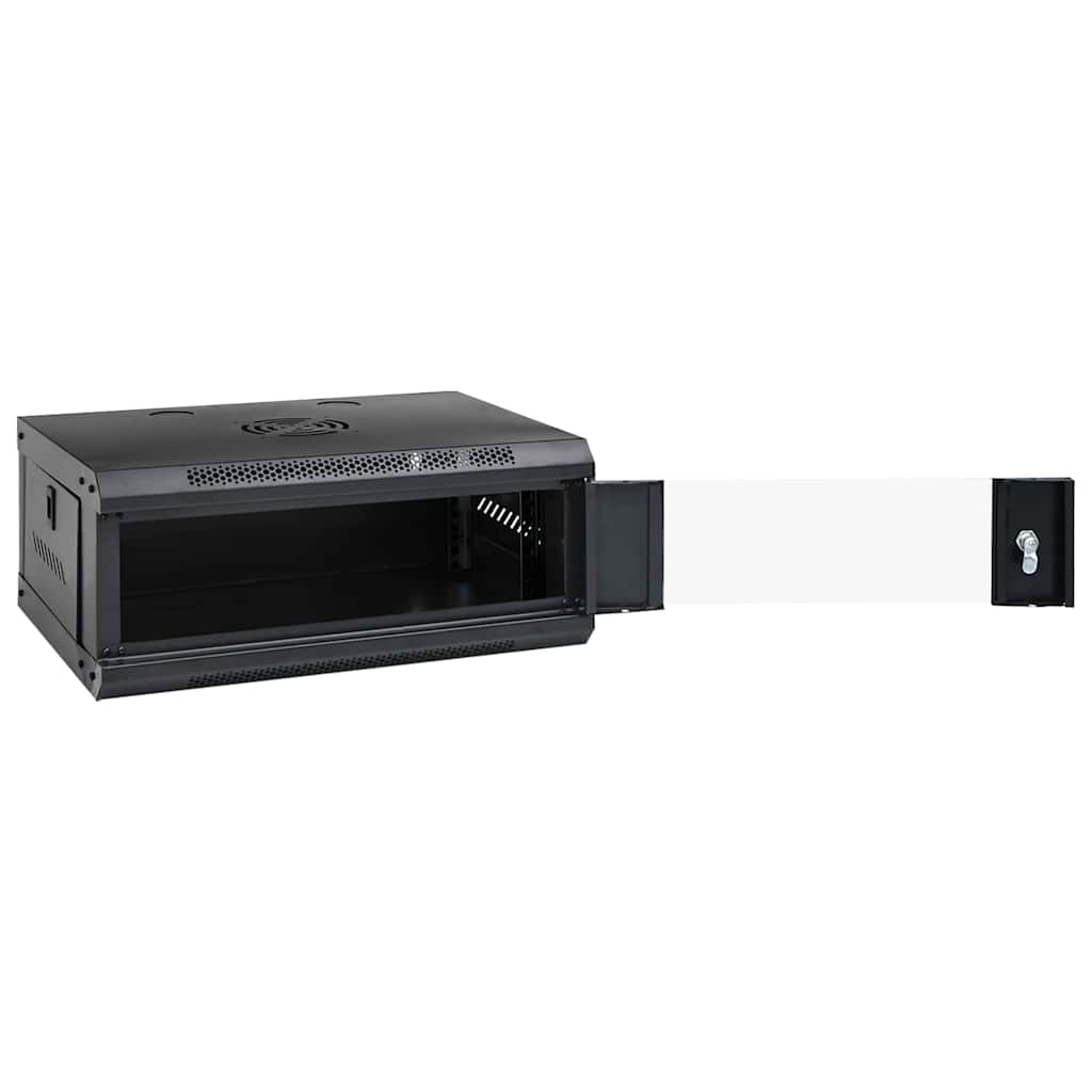 vidaXL Network Cabinet with Storage Black 53 x 35 x 21 cm Steel 2