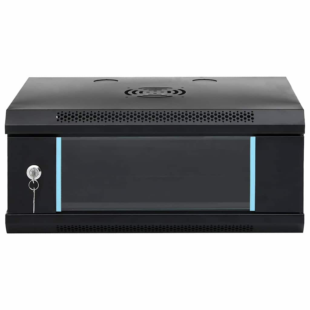 vidaXL Network Cabinet with Storage Black 53 x 35 x 21 cm Steel 3