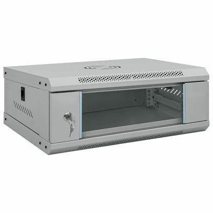 vidaXL Network Cabinet with Storage Grey 53 x 35 x 21 cm Steel 1