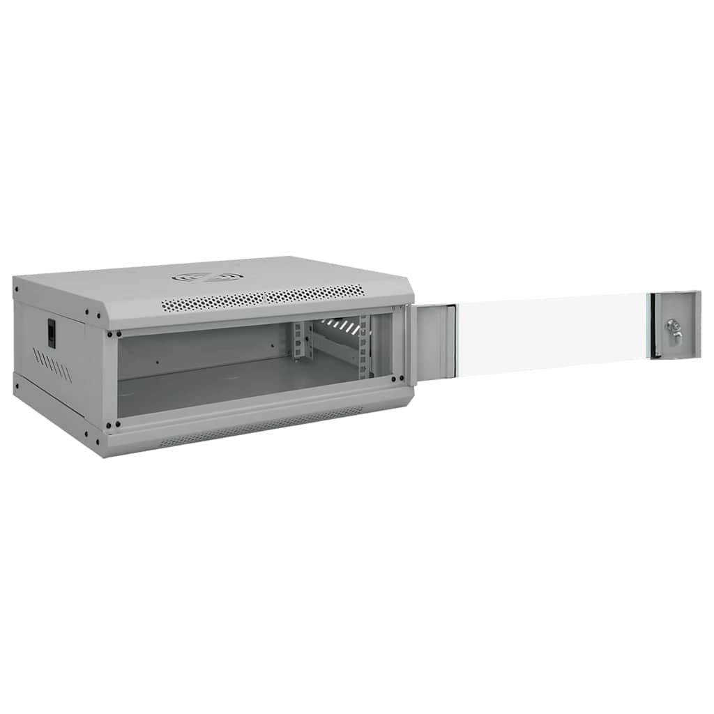 vidaXL Network Cabinet with Storage Grey 53 x 35 x 21 cm Steel 2
