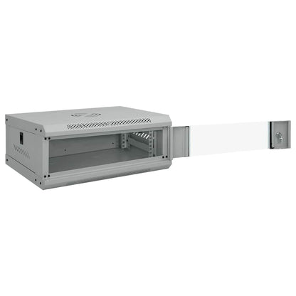 vidaXL Network Cabinet with Storage Grey 53 x 35 x 21 cm Steel 2