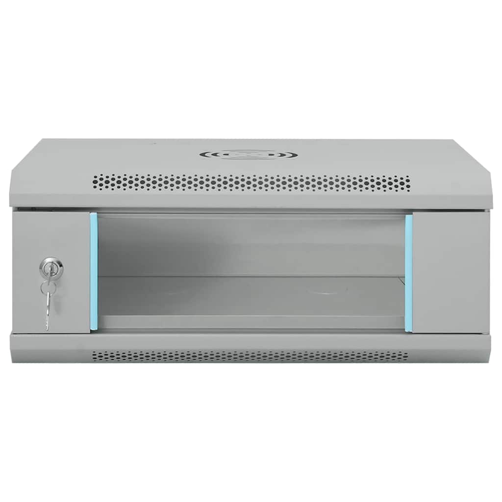 vidaXL Network Cabinet with Storage Grey 53 x 35 x 21 cm Steel 3