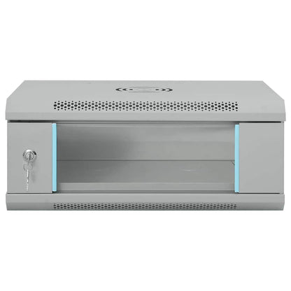 vidaXL Network Cabinet with Storage Grey 53 x 35 x 21 cm Steel 3