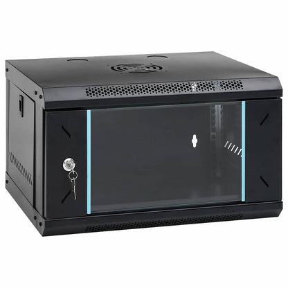 vidaXL Network Cabinet with Storage Black 53 x 45 x 30 cm Steel 1