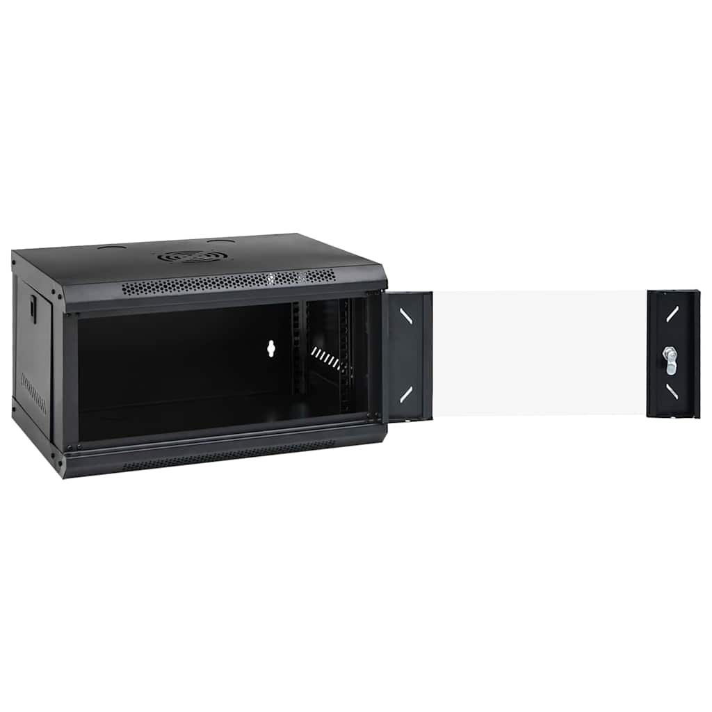 vidaXL Network Cabinet with Storage Black 53 x 45 x 30 cm Steel 2