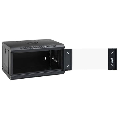vidaXL Network Cabinet with Storage Black 53 x 45 x 30 cm Steel 2