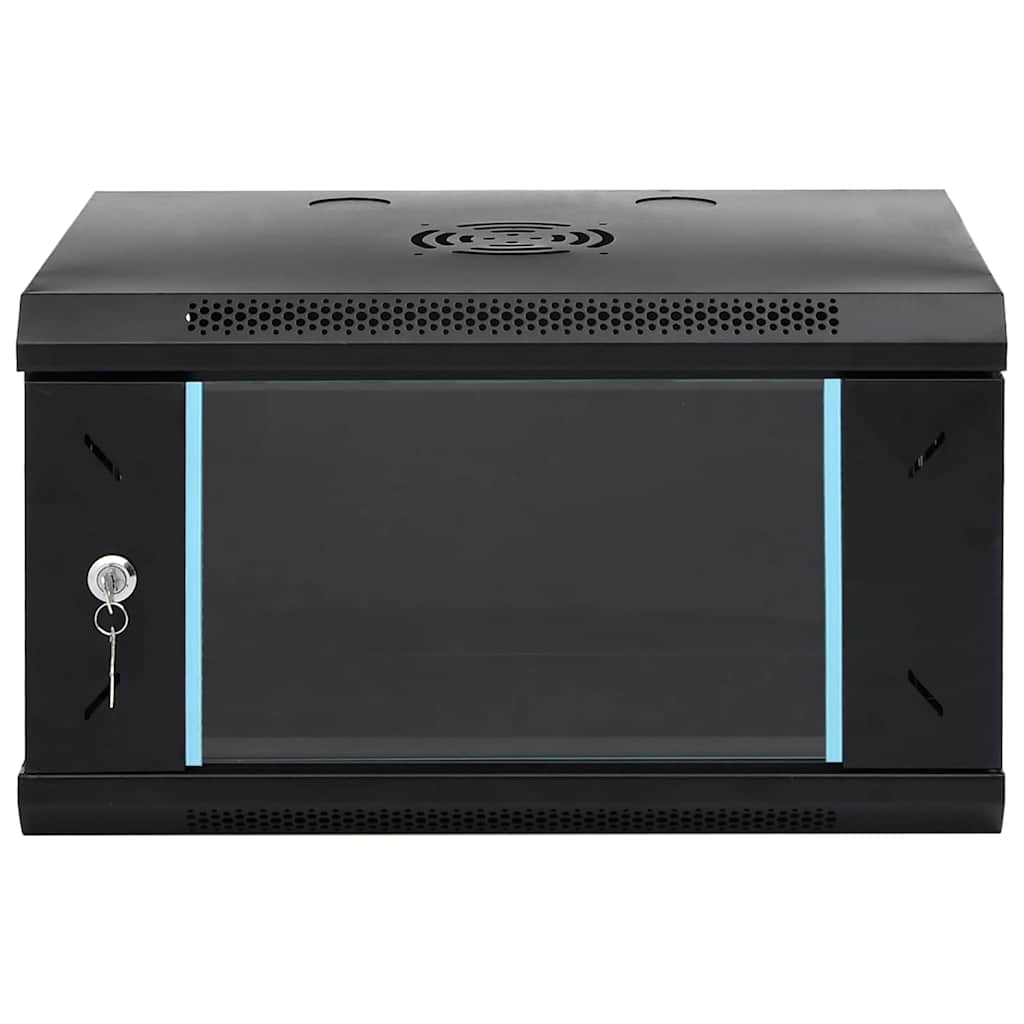 vidaXL Network Cabinet with Storage Black 53 x 45 x 30 cm Steel 3
