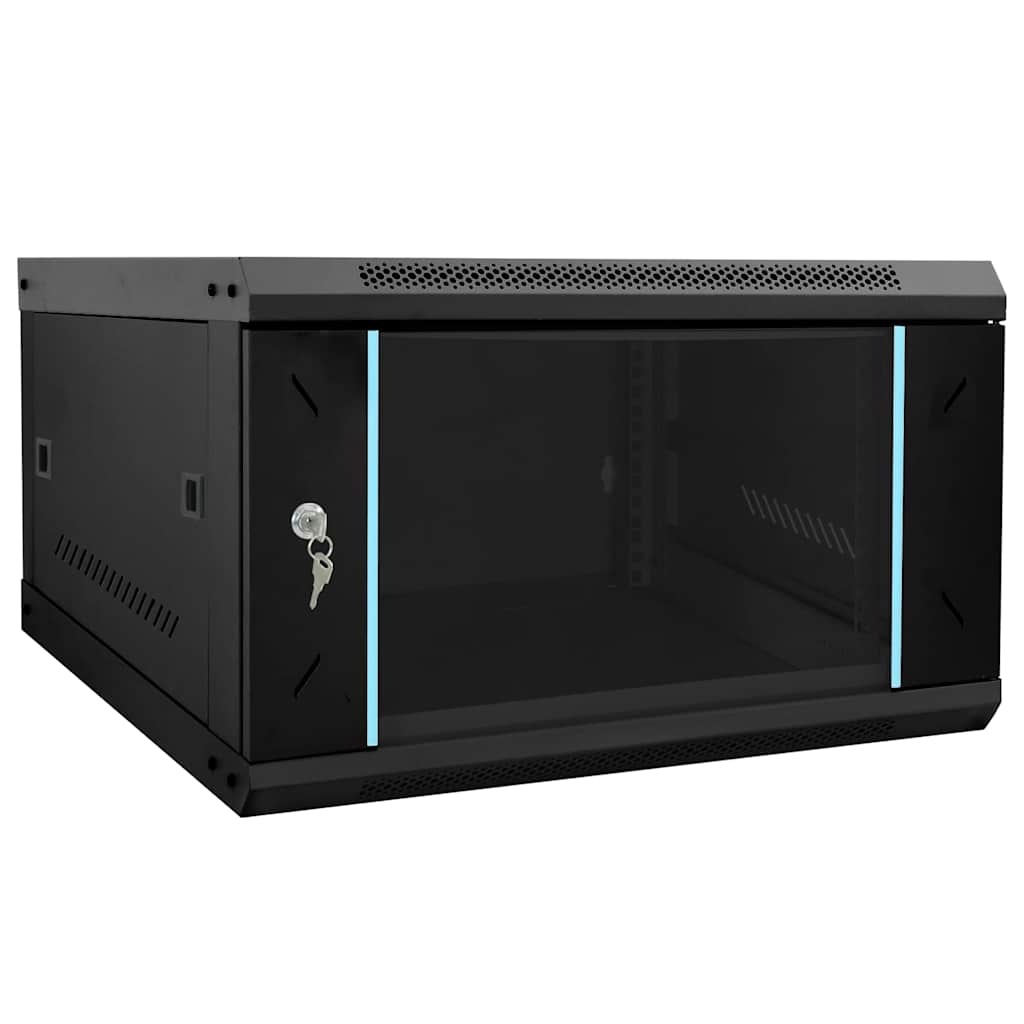vidaXL Network Cabinet with Storage Black 53 x 60 x 30 cm Steel 1