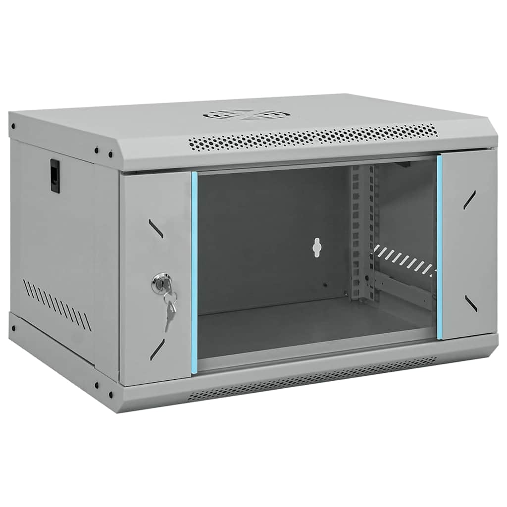 vidaXL Network Cabinet with Storage Grey 53 x 45 x 30 cm Steel 1