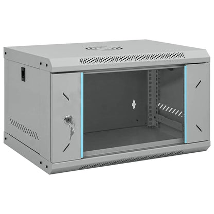 vidaXL Network Cabinet with Storage Grey 53 x 45 x 30 cm Steel 1