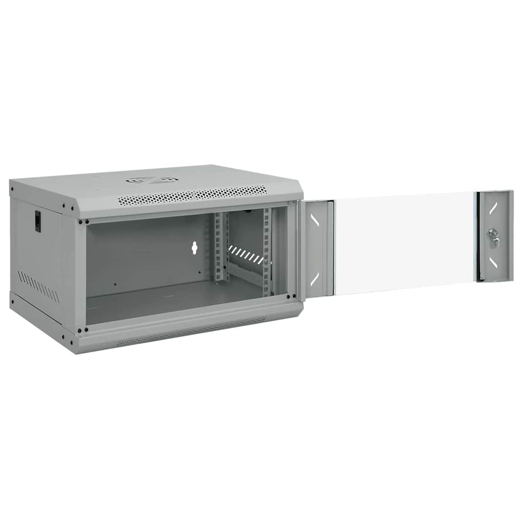 vidaXL Network Cabinet with Storage Grey 53 x 45 x 30 cm Steel 2