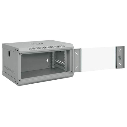vidaXL Network Cabinet with Storage Grey 53 x 45 x 30 cm Steel 2