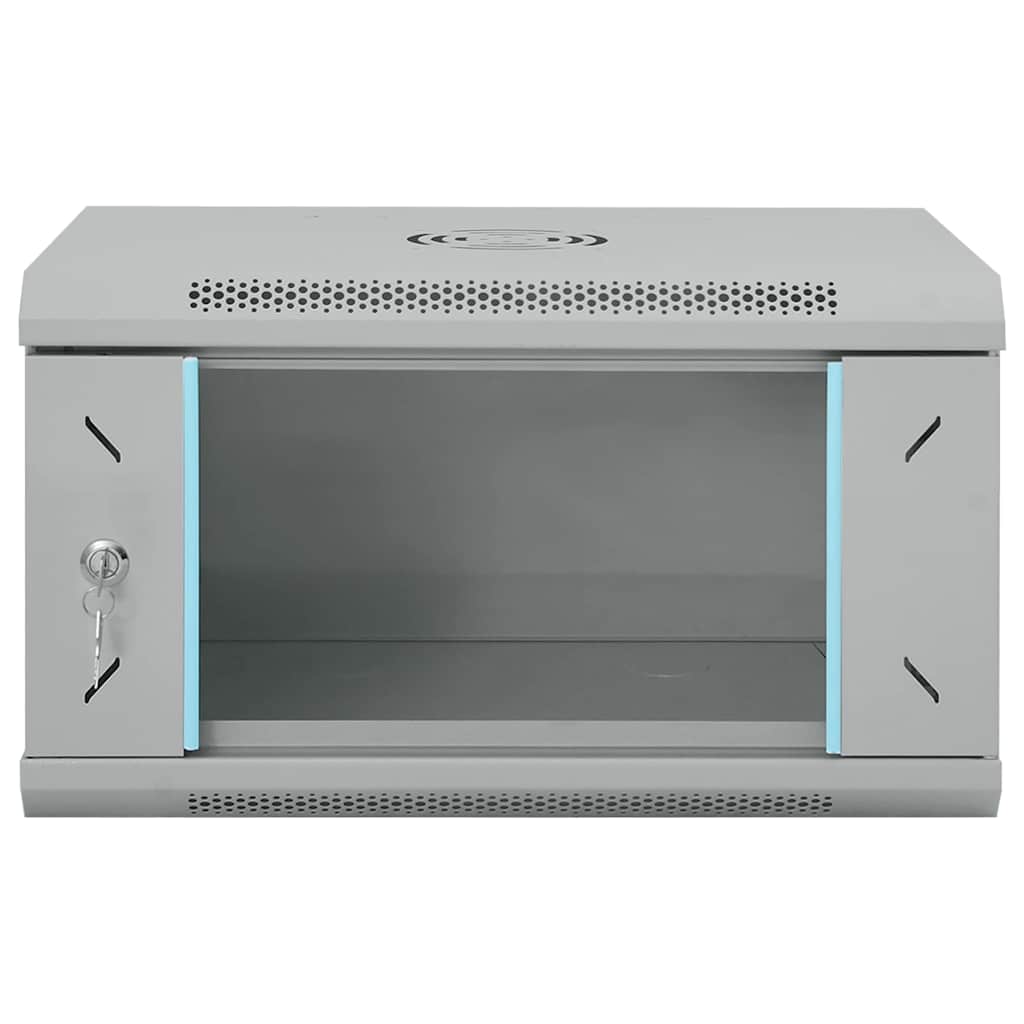 vidaXL Network Cabinet with Storage Grey 53 x 45 x 30 cm Steel 3