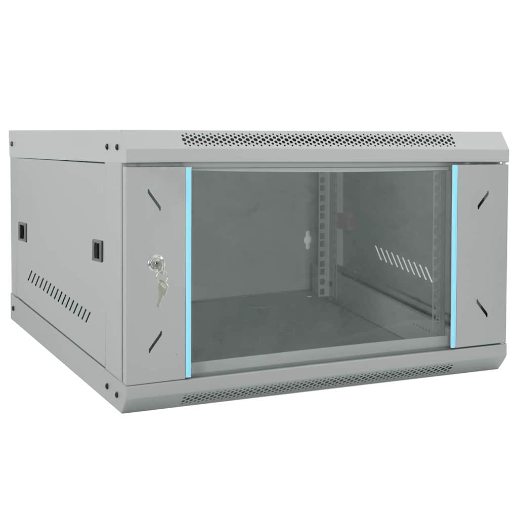 vidaXL Network Cabinet with Storage Grey 53 x 60 x 30 cm Steel 1