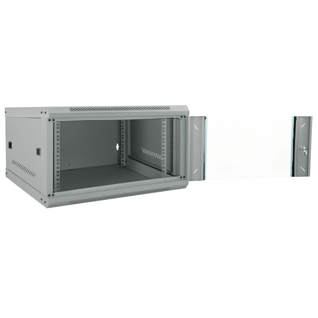 vidaXL Network Cabinet with Storage Grey 53 x 60 x 30 cm Steel 2