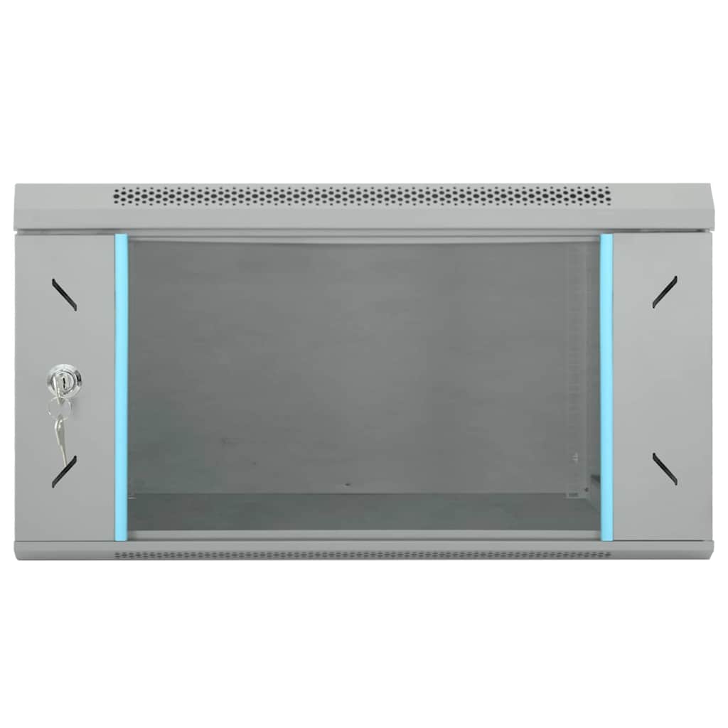 vidaXL Network Cabinet with Storage Grey 53 x 60 x 30 cm Steel 3